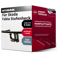 Anhängerkupplung abnehmbar + E-Satz 7pol universell für Fabia Stufenheck 99- top