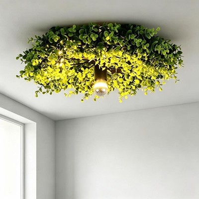 Loft Style Recessed Ceiling Lighting Artificial Art Plant Flush Mount Chandelier