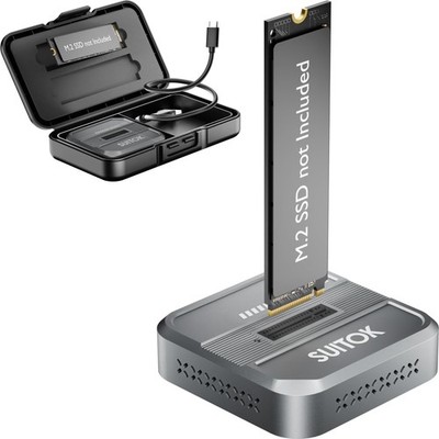 M.2 NVMe SATA SSD Reader with Storage Box, 10Gbps M2 to USB C Adapter for Ext...