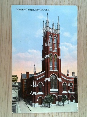 1913 Masonic Temple Dayton Ohio Postcard Meier Series Vintage Architecture