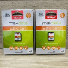 Maxell 4 GB Maxdata SDHC Card Lot Of 2 Brand New 