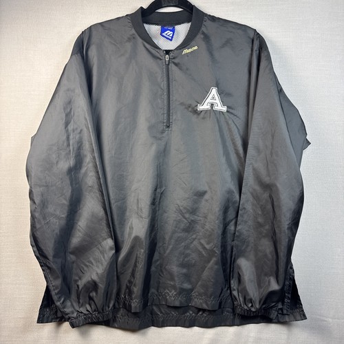 Mizuno, Vintage Mizuno 1/4 Zip Pullover Jacket Black Men's 38-40M Team Issue A Logo