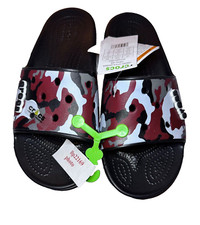 CROCS Classic Slide BURGUNDY GRAY BLACK CAMO Unisex Size M10 W12 NEW WITH TAG