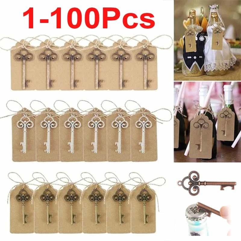 Set De 12 Abrebotellas Vintage Llave Esqueleto - Detalle Para Bodas Y Eventos
