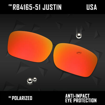 Anti Scratch Polarized Replacement Lens for-Ray Ban RB4165-51 Justin Opt