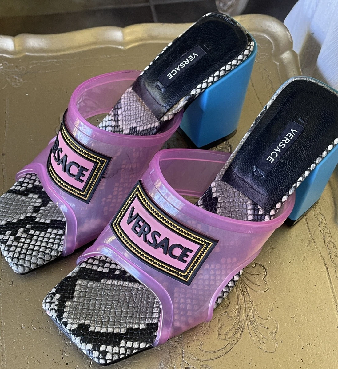 Versace pvc best sale mules