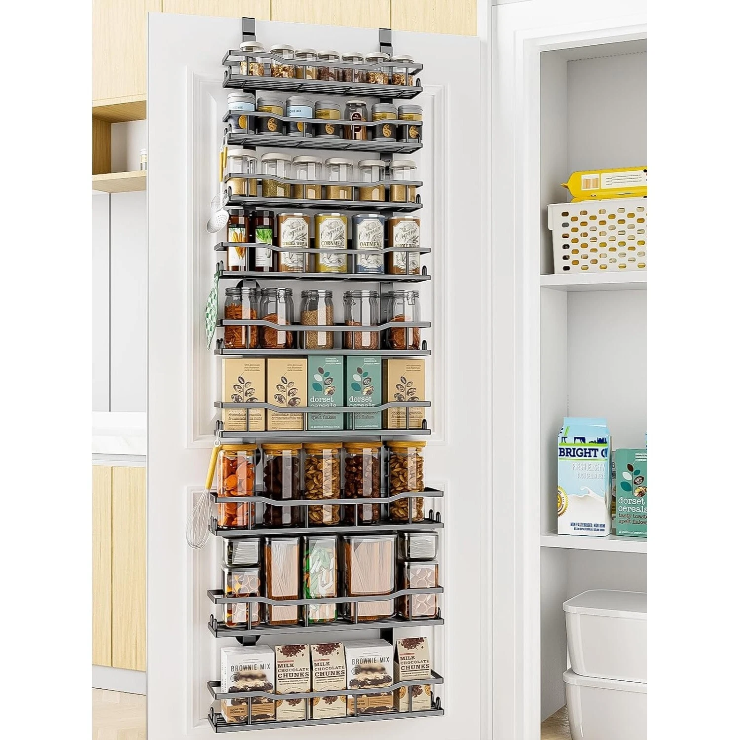 9-Tier Over-the-Door Pantry Organizer – Maximize Your Space with Smart Storage
