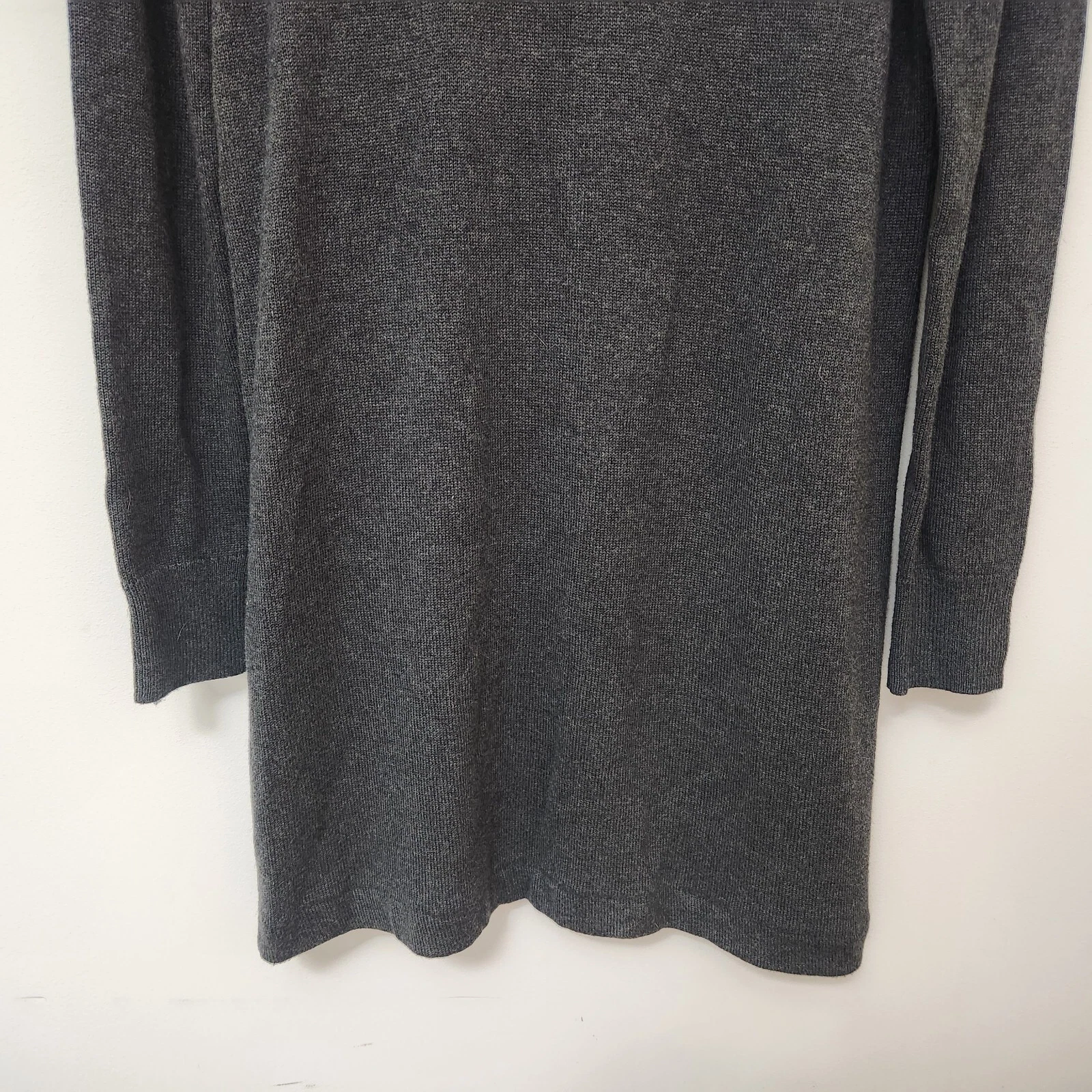 Abito corto maglione MICHAEL KORS donna grigio girocollo scollo a punta taglia L