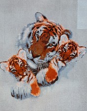 Needlepoint Tapestry Painted Canvas Gobelin 11856 - Tigers. 20"x24"