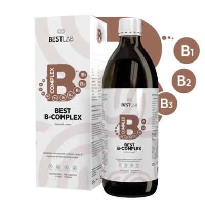BestLab Vitamin B Complex 500ml Flüssig Vitamin B5, B8, B4, B1, B2, Folsäure
