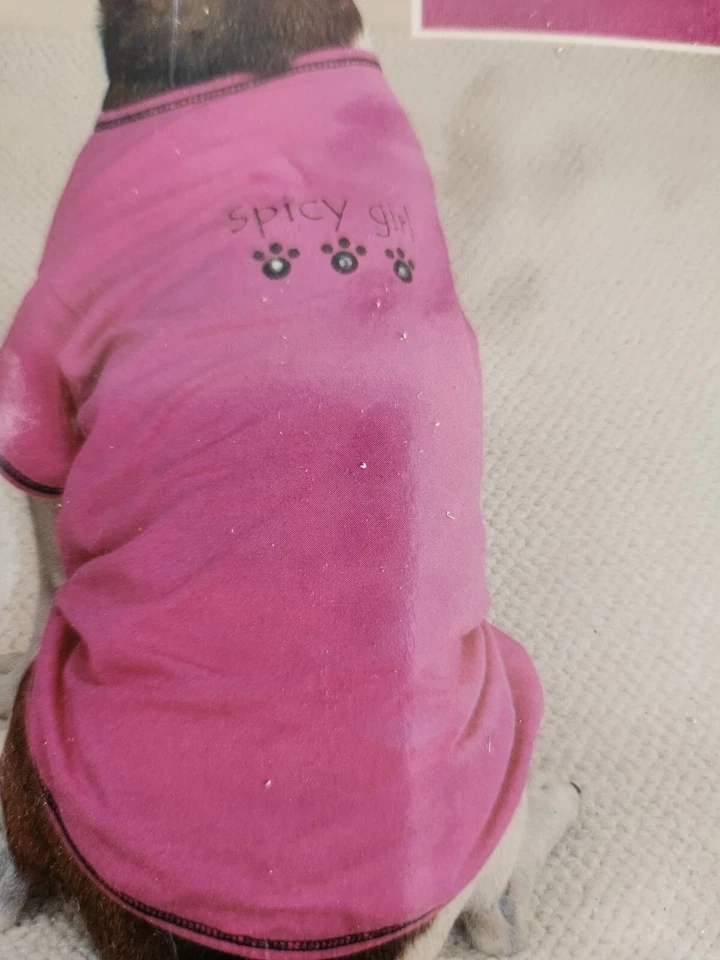 Camiseta Jersey Informal Perro Canino Algodón "Niña Picante" Rosa X-Pequeña Camisa para Perros Foto 2 de 4