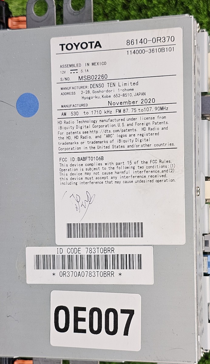 Toyota Rav4 2019-22 Xm Gracenote Touch screen GPS navigation 86140