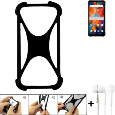 Bumper für UMIDIGI Bison X10 Silikon Hülle Softcase + earphones Stoßschutz Ka