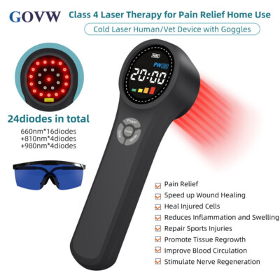 1760mW Red Infrared Light Therapy for Pain Relief Cold Laser Treatment Device