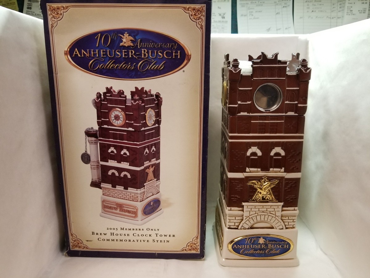 Anheuser-Busch BREW HOUSE CLOCK TOWER Stein Collectors Club 10th