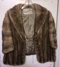 Vintage Douglas Fur Charlotte Mink Shawl Coat Wrap Jacket Monogram "wqb"!