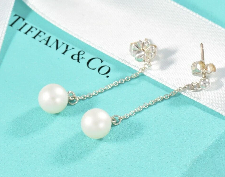 Tiffany and co pearl shop drop earrings