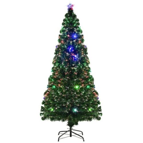 Árbol de Navidad con 24 luces preprogramadas y hebras de fibra óptica - Imagen 1 de 8