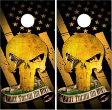 Dont Tread On Me Black Flag LAMINATED Cornhole Wrap Bag Toss Skin Decal Sticker