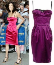 Dolce & Gabbana Satin Bustier Cocktail Dress Sz 38 Purple