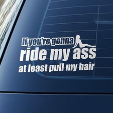 If You Are Gonna Ride My A*s At Least Pull My Hair Car Sticker Window Vinyl