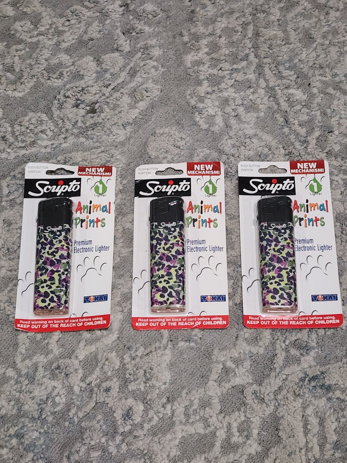 Animal Prints Push Button Ignition New 3 Pack