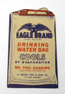 Eagle Brand Drinking Water Bag Die-Cut Brochure c1920s H. Wenzel Tent & Duck Co.