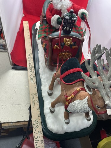 Slitta Babbo Natale musicale animata creazioni natalizie vintage con renne Natale - Foto 11 di 12