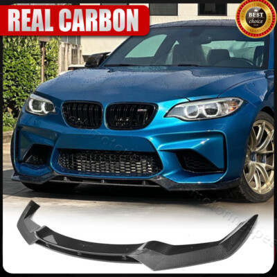 For 2016-18 BMW F87 M2 Base Real Carbon Fiber Front Bumper Lip Splitter Spoiler