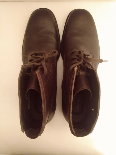 Calvin Klein Men's Ceaser Ankle Dark Brown Leather/Calf Size 10 M - Picture 7 of 11