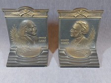 Antique Bradley Hubbard Bookends Music Composers, Franz Liszt & Richard Wagner
