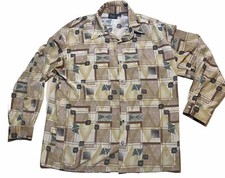 Monzini Collection Men Button Up Shirt XL Long Sleeve Abstract 90s Dress Vintage