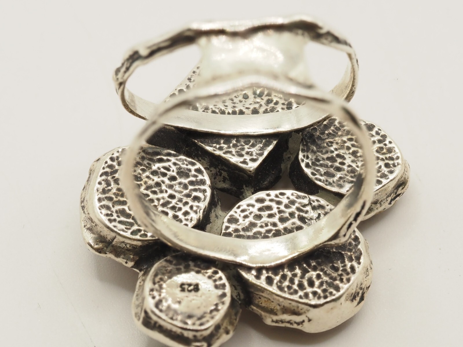 Photo 3 of Ladies Sterling Silver Large Multi Stone Ring Size Q (R51)