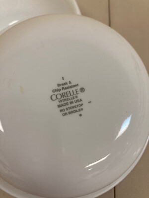 Set of 3 Corning Ware Corelle Winter Frost White 6.25'' Cereal
