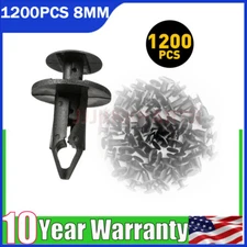 1200PCS 8mm Clips Bumper Car Hole Auto Retainer Rivets Fastener Fender Push Pin