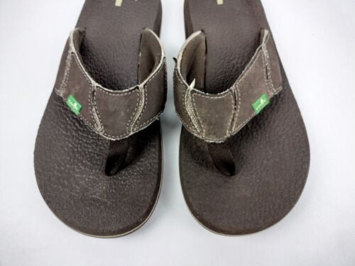 Sanuk Fault Line Mens Brown Slip On Flip Flop Sandals Size 9 - Picture 4 of 10