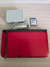 Nintendo 3DS XL Red / Black Console, Working, w/ SD Card, Stylus, Charger
