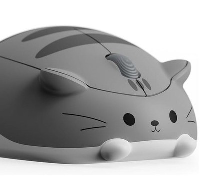 Akko kabellose Maus Katzenmotiv niedliche kabellose Cartoon-Mäuse für Laptop grau MIMO
