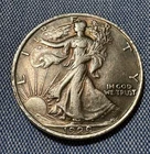1929 S WALKING LIBERTY•EAGLE .90 SILVER HALF DOLLAR Very Fine + /photos🔵🇺🇸⭐️