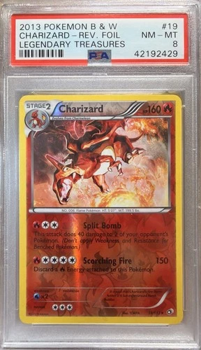 Pokémon Legendary Treasures Charizard 19/113 Reverse Holo Rare PSA 8 2013