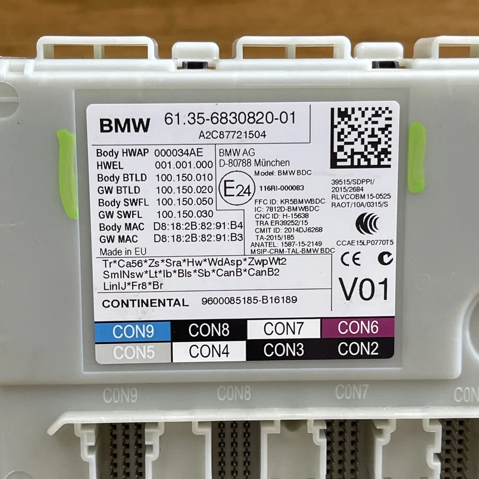 Unidade módulo de controle de corpo 2016-2019 BMW 740i G12 BDM BCM 6830820 - Imagem 3 de 4