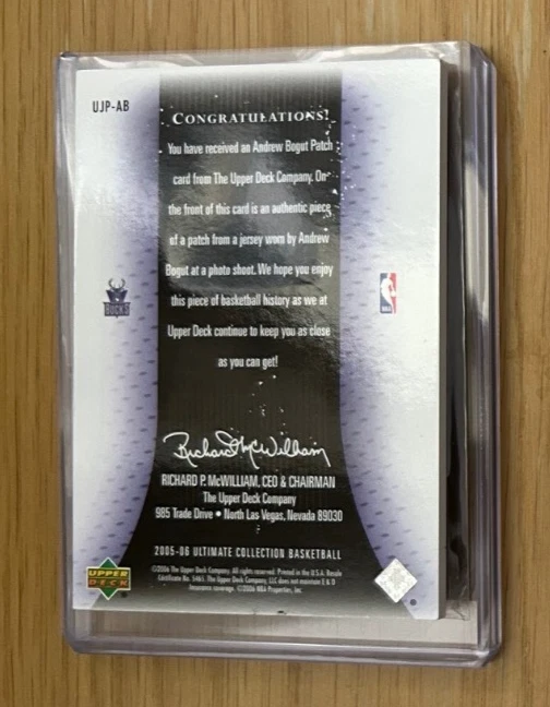 2005-06 Ultimate Collection Andrew Bogut Jersey Patch RC UJP-AB - Image 2 of 2