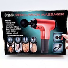 FineLife Percussion Tissue Massager 6 Speed 4 Head Cordless  Rechargeable