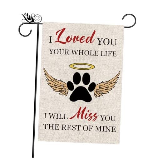 Memorial Garden Flag Vertical Double Sided Dog Paw Outdoor Yard Decoration 