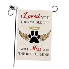 Memorial Garden Flag Vertical Double Sided Dog Paw Outdoor Yard Decoration 