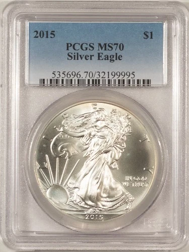 2015 $1 AMERICAN SILVER EAGLE, 1 OZ .999 - PCGS MS-70