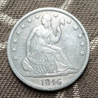 1846 P Tall Date Seated Liberty Half Dollar 50C 0.9 Silver Business Strike