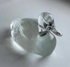 Fenton Glass Paperweight Duck Figurine