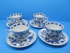Vienna Woods Blue Onion Cups and Saucers 4 sets