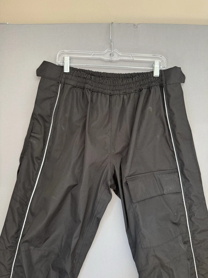 Pantalones de montar Harley Davidson negros con cremallera completa para hombre grandes L estribo equipo de motociclista Foto 2 de 4